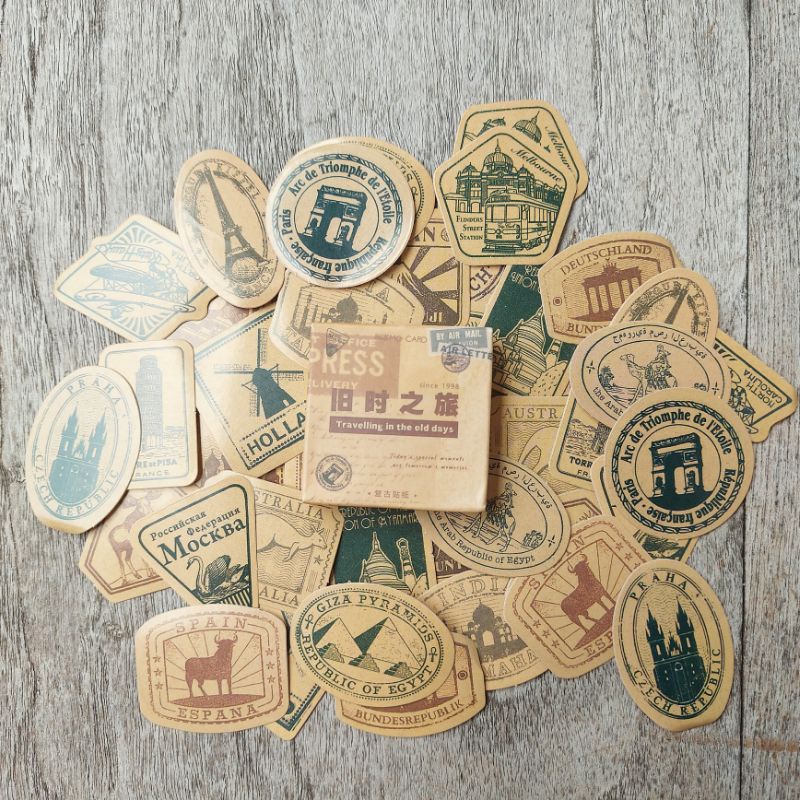 

46pcs Sticker Old Stamps