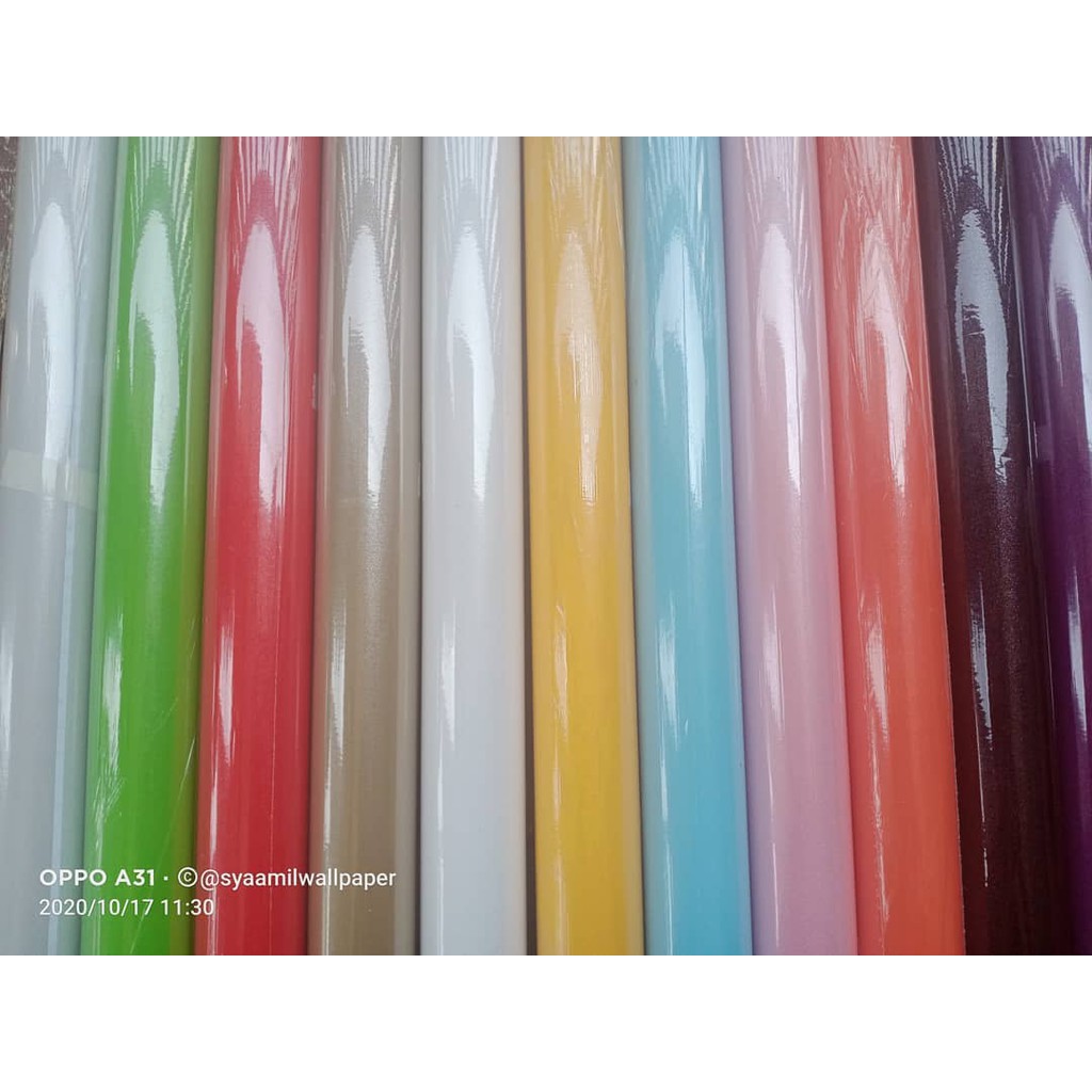 Wallpaper Glossy - Walpaper Polos - Stiker Dinding Polos - Wallpaper Dinding Polos Murah - Glossy