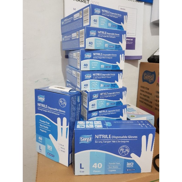 Sensi Nitrile Disposable Gloves isi 40pcs/Sarung Tangan Nitrile