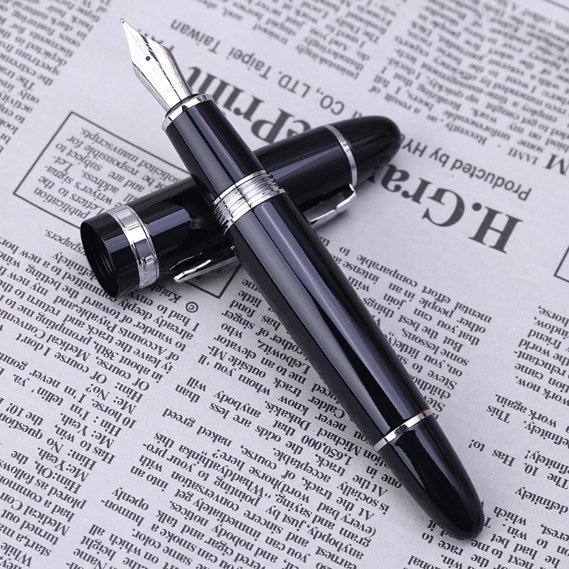 Mary New Jinhao159 Black Dan Silver Untuk M Nib Fountain Pen Tebal