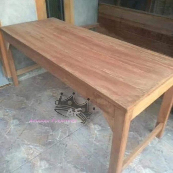 Meja makan panjang - meja cafe/ restoran/ rumah makan kayu bengkirai