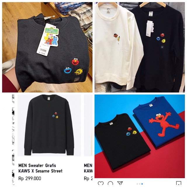 kaws x sesame street mens hoodie