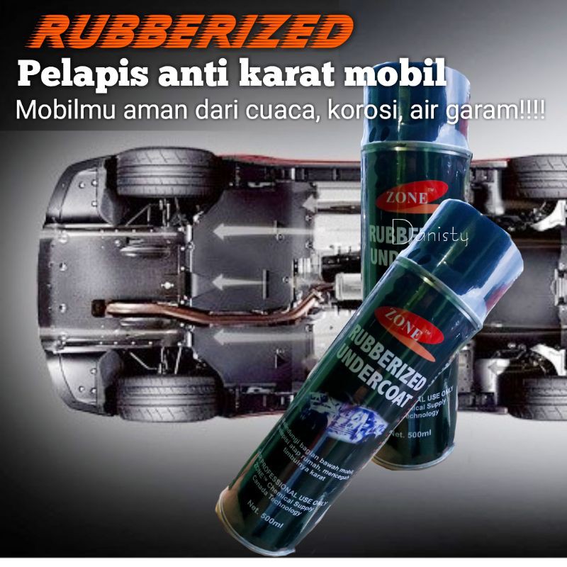 Rubberized 2 kaleng Pelapis anti karat kolong mobil atap rumah pager