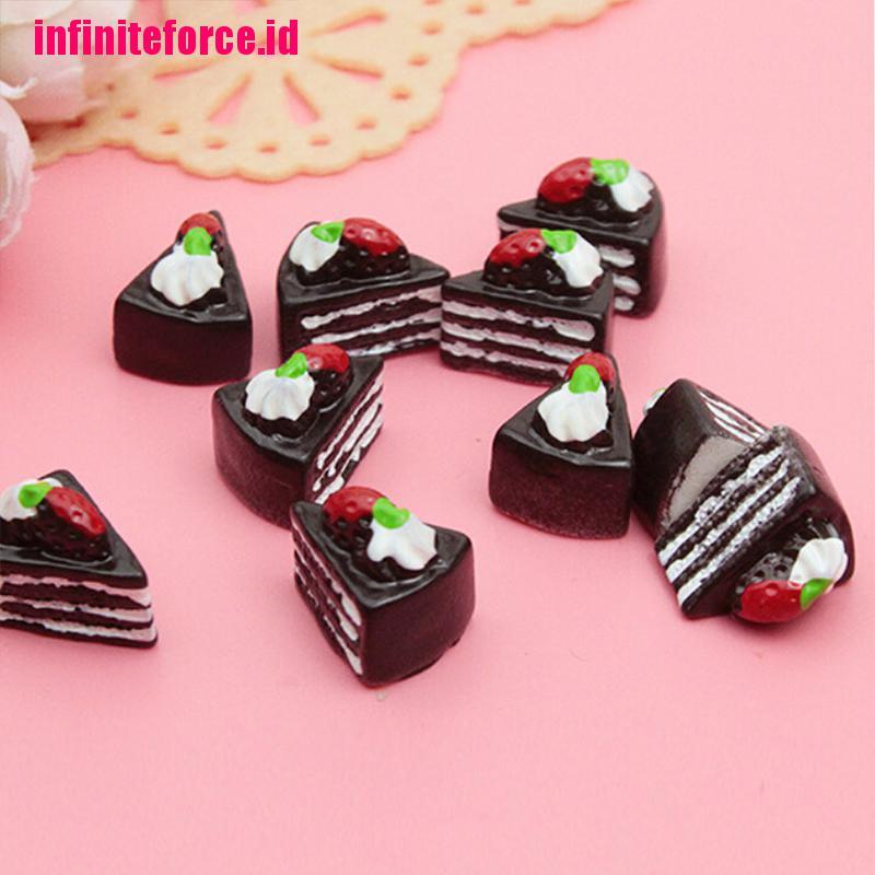 10 Pcs Kerajinan Bentuk Bunga Kue Segitiga Bahan Resin Untuk Scrapbook