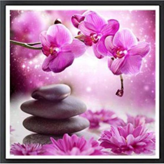 DIY Diamond Painting - 5D Phalaenopsis Purple Orhid Stitch Kit