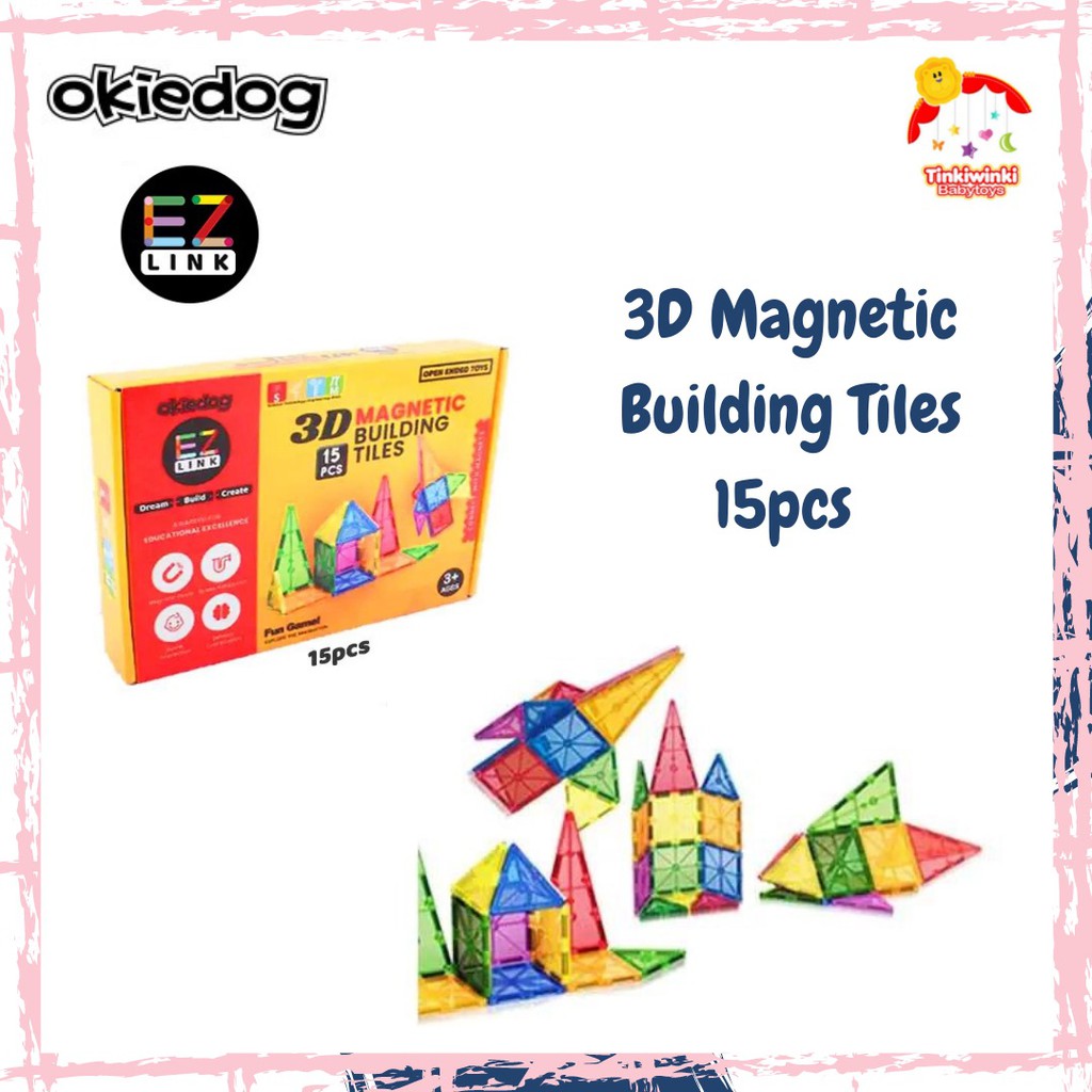 Okiedog EZLink 3D Magnetic Building Tiles 15PCS