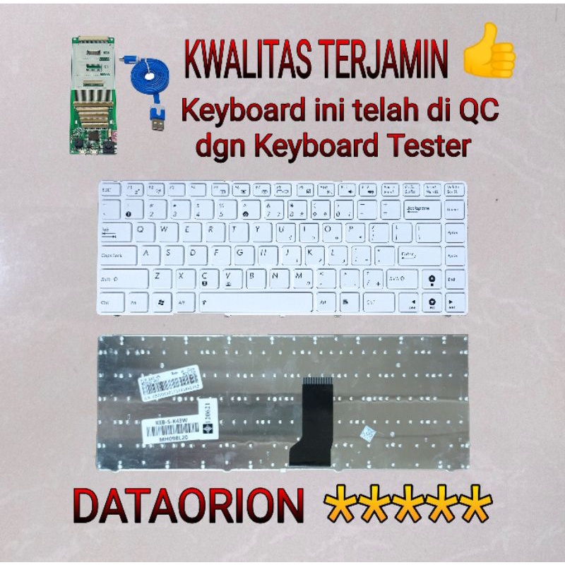 Keyboard putih Laptop Asus A42 43 44 K43 putih