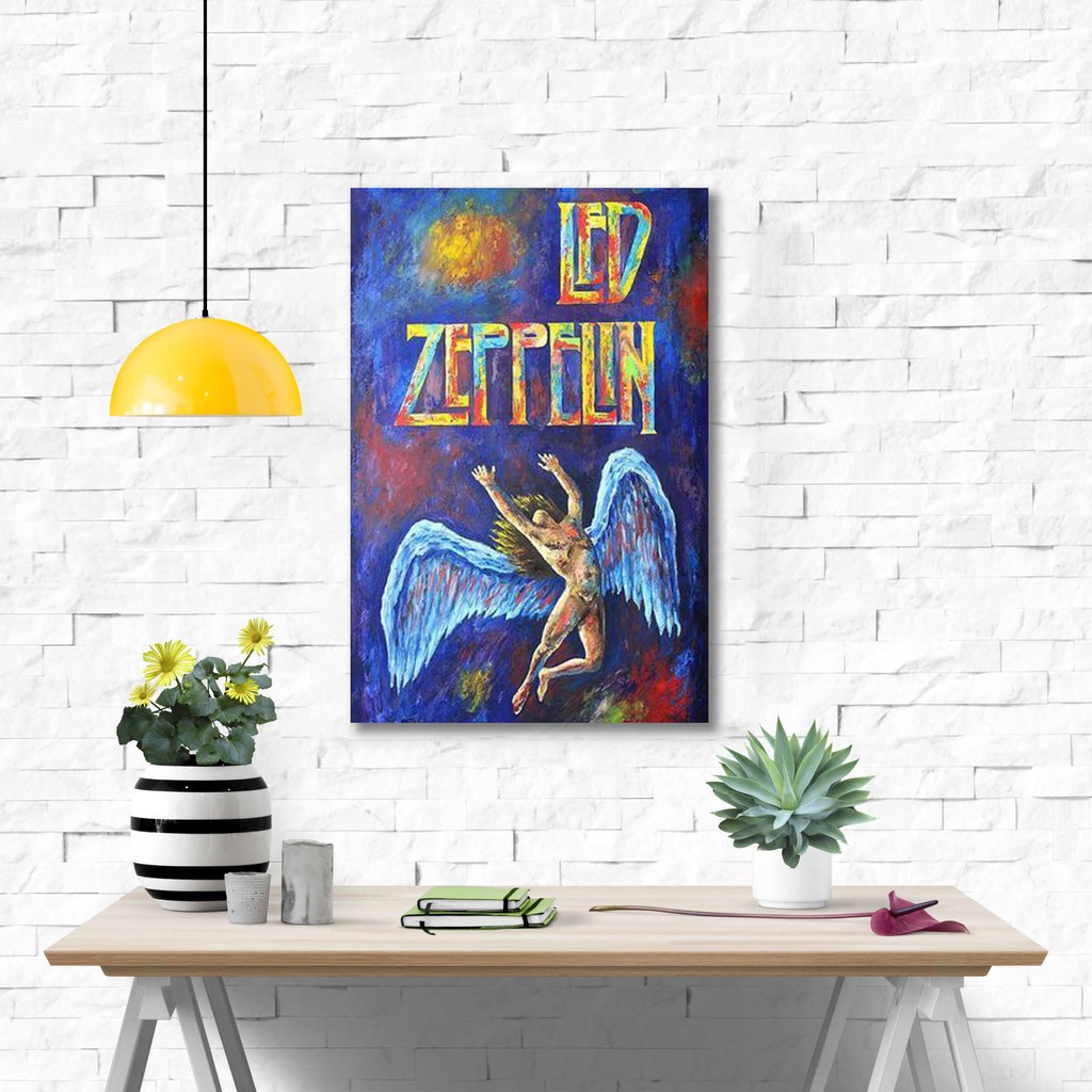 Poster kayu hiasan dinding - Band Led Zeppelin