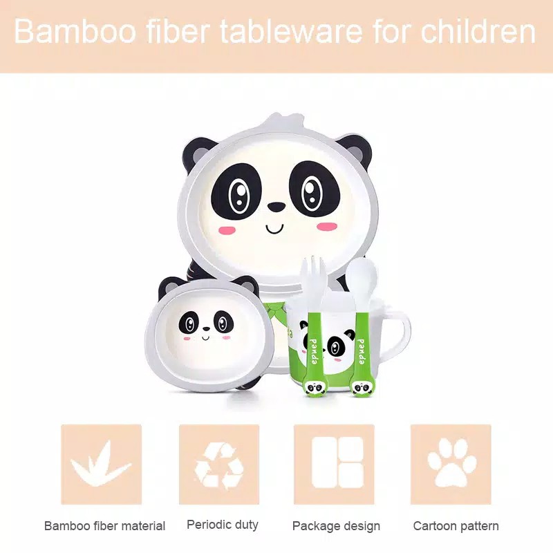 BIANCA - Perlengkapan Makan Anak Bamboo Set Animal Edition