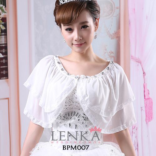 [SIAP KIRIM] CARDIGAN BOLERO AKSESORIS PESTA PENGANTIN PUTIH BPM007