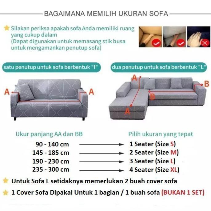 Cover Sofa Elastis Motif L Shaped Sudut Siku Cover Sofa Seater Kursi Librevilleshop