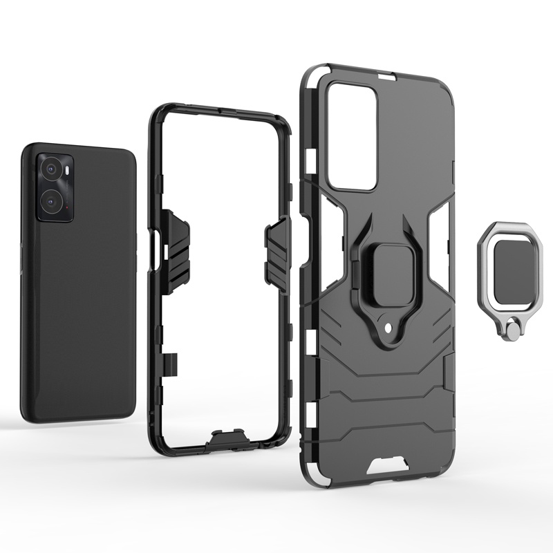 Casing Armor Shockproof + Stand Holder Magnetik Untuk OPPO Realme 9i / 9i