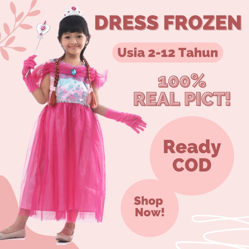Gaun pesta anak perempuan model elsa warna biru