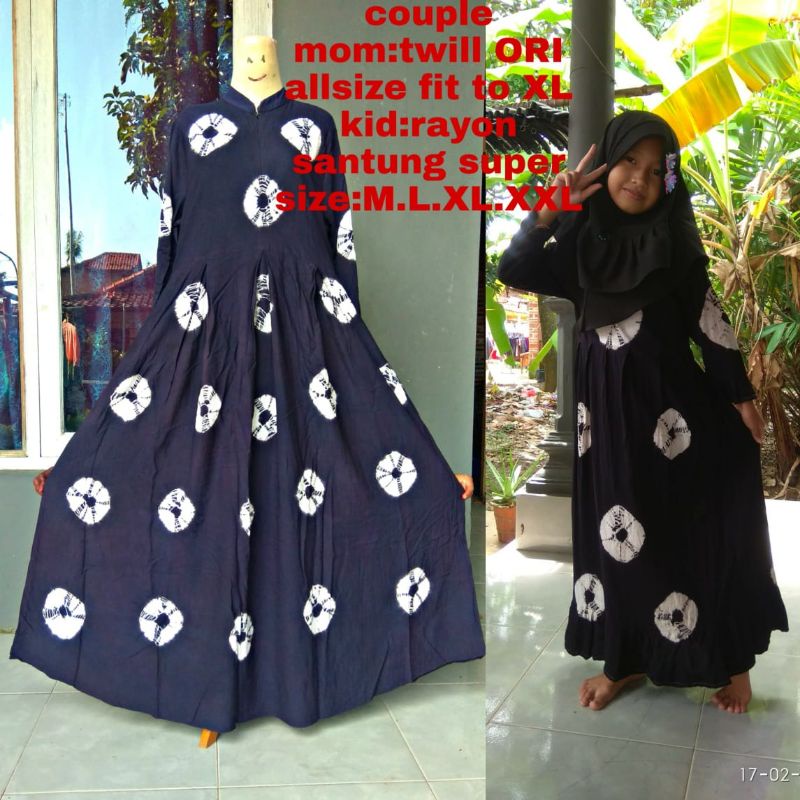 Couple Gamis Twill/Couple Gamis Ibu Dan Anak Twill RAYON/couple Gamis murah