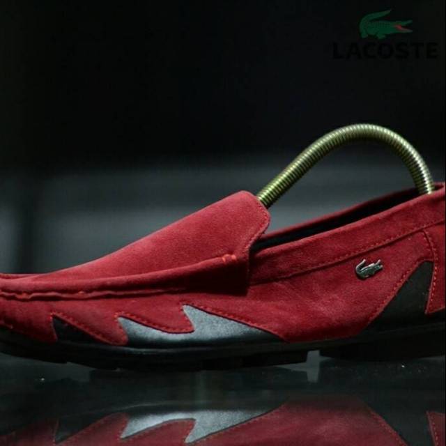 Sepatu Lacoste Moccasin Slip On Suede kasual