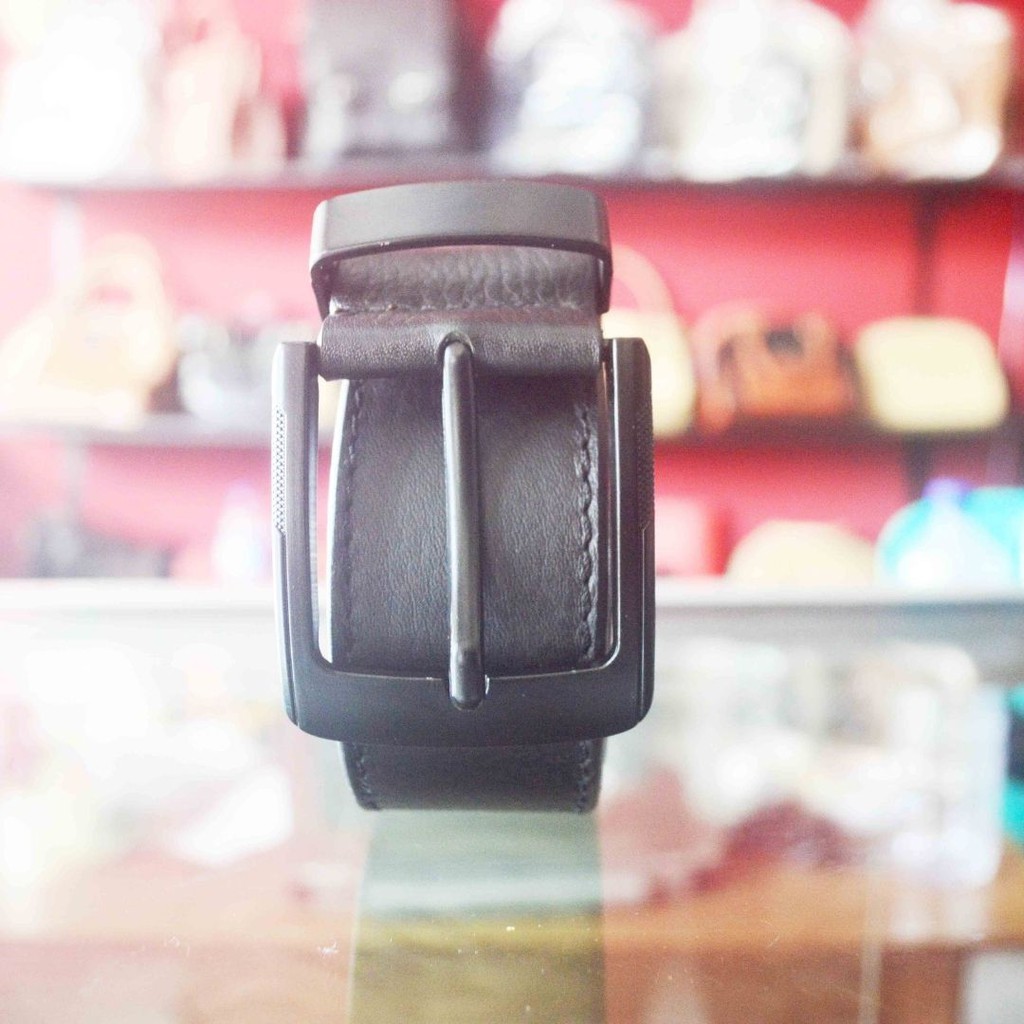 IKAT PINGGANG PRIA KULIT SAPI ASLI MEN BELT WARNA HITAM KUAT LENTUR DAN NYAMAN