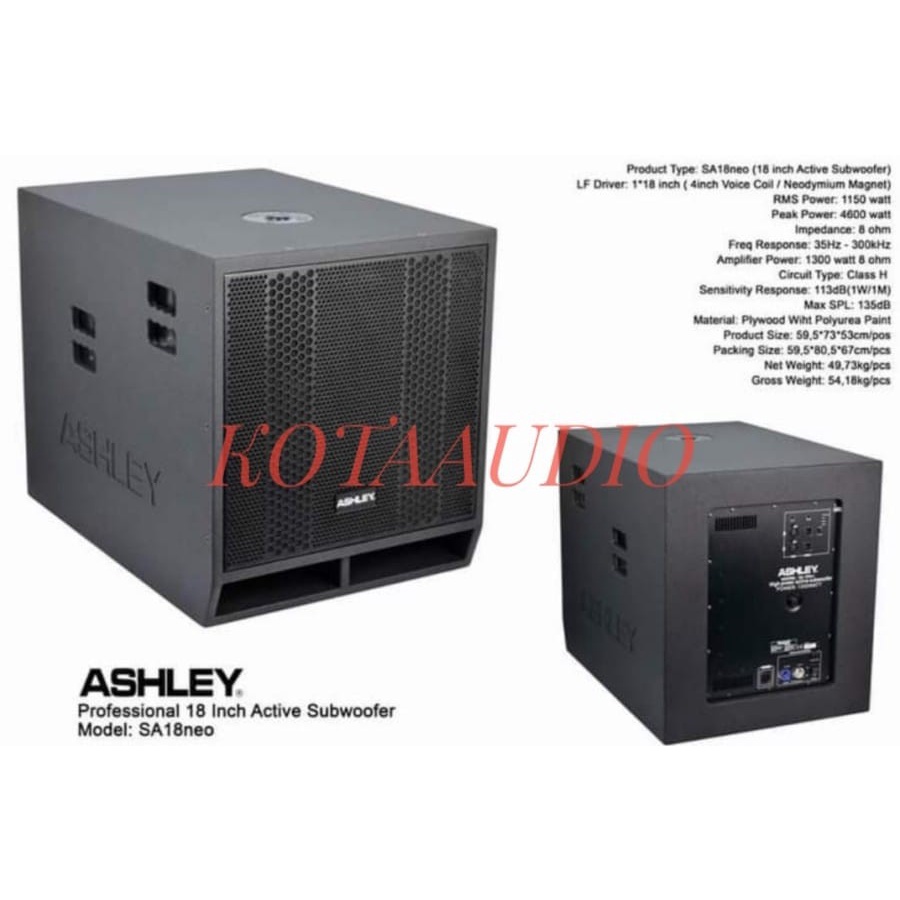 SUBWOOFER AKTIF ASHLEY SA18NEO/ SA 18NEO/ SA 18NEO ORIGINAL 18 INCH