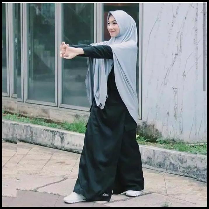 Rok Celana Lapangan Rocela Muslimah Bahan Drill Hitam