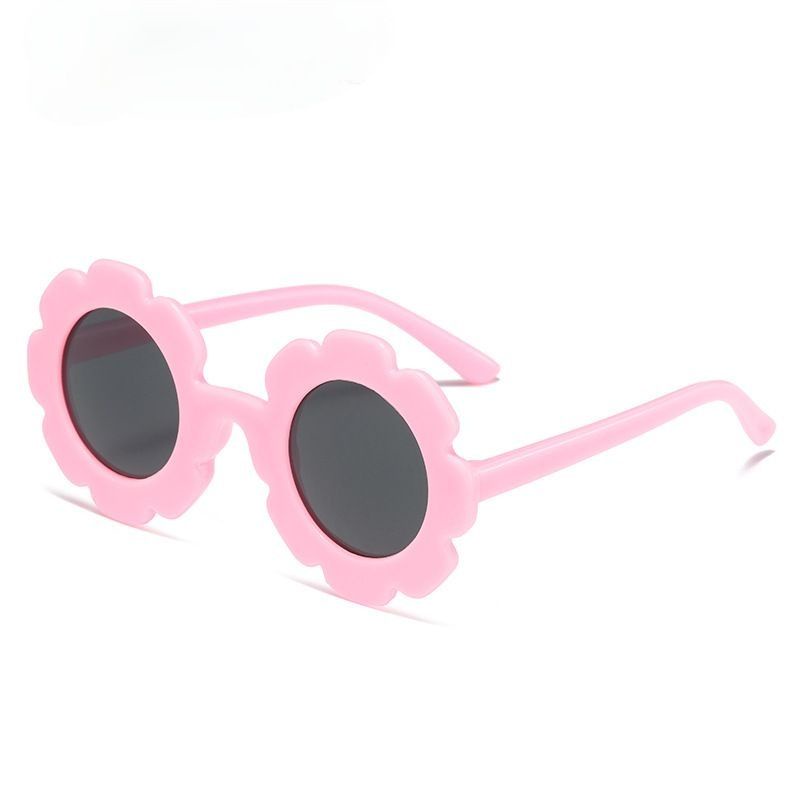 KACAMATA HITAM ANAK FASHION/ KACAMATA ANAK MODEL BUNGA/ KACAMATA SUNGLASSES-KM Bunga PinkMuda