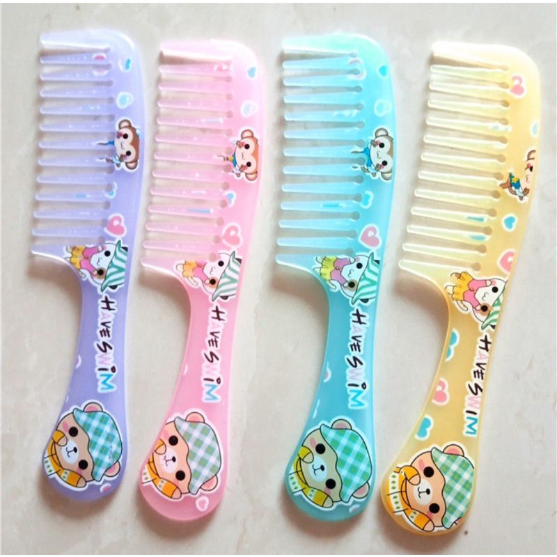 Sisir Jerang Anti Kusut / Sisir Gigi Renggang Korea / Sisir Gajah Motif karakter