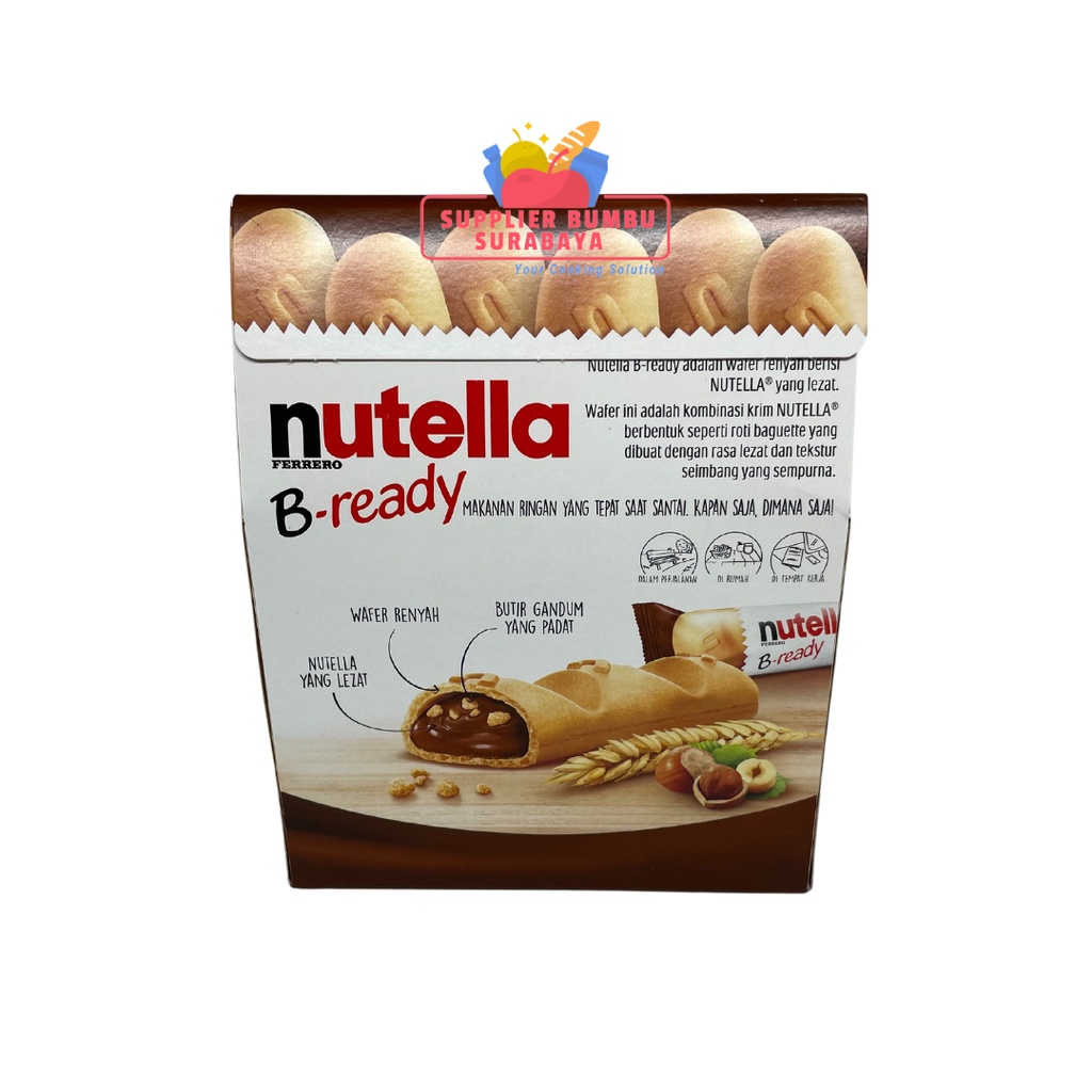 Nutella B Ready Ferrero Wafer Coklat Kacang Hazelnut Pack Isi 6