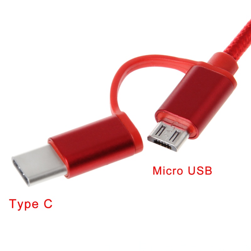 Cre 2 in 1 Kabel Charger USB 2.0 Male Ke USB 3.1 Tipe C Fleksibel Flexible