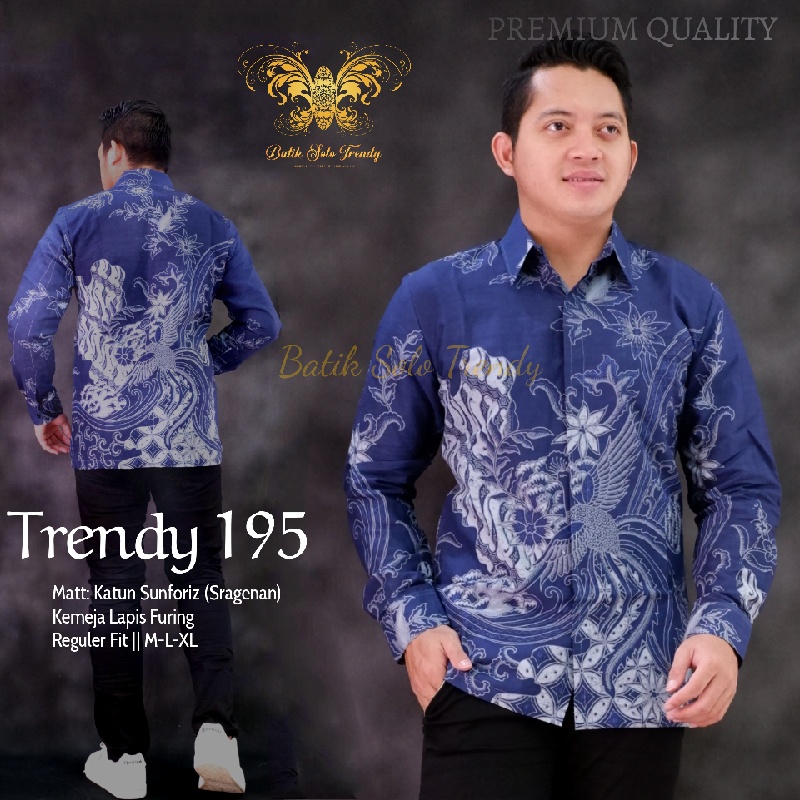 TRENDY 195 KEMEJA BATIK LENGAN PANJANG KAIN HALUS MURAH