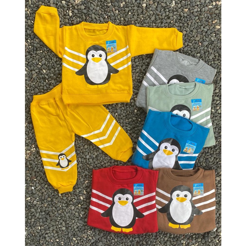 sweater bayi lucu murah motif pinguin lucu setelan 3-18 bulan