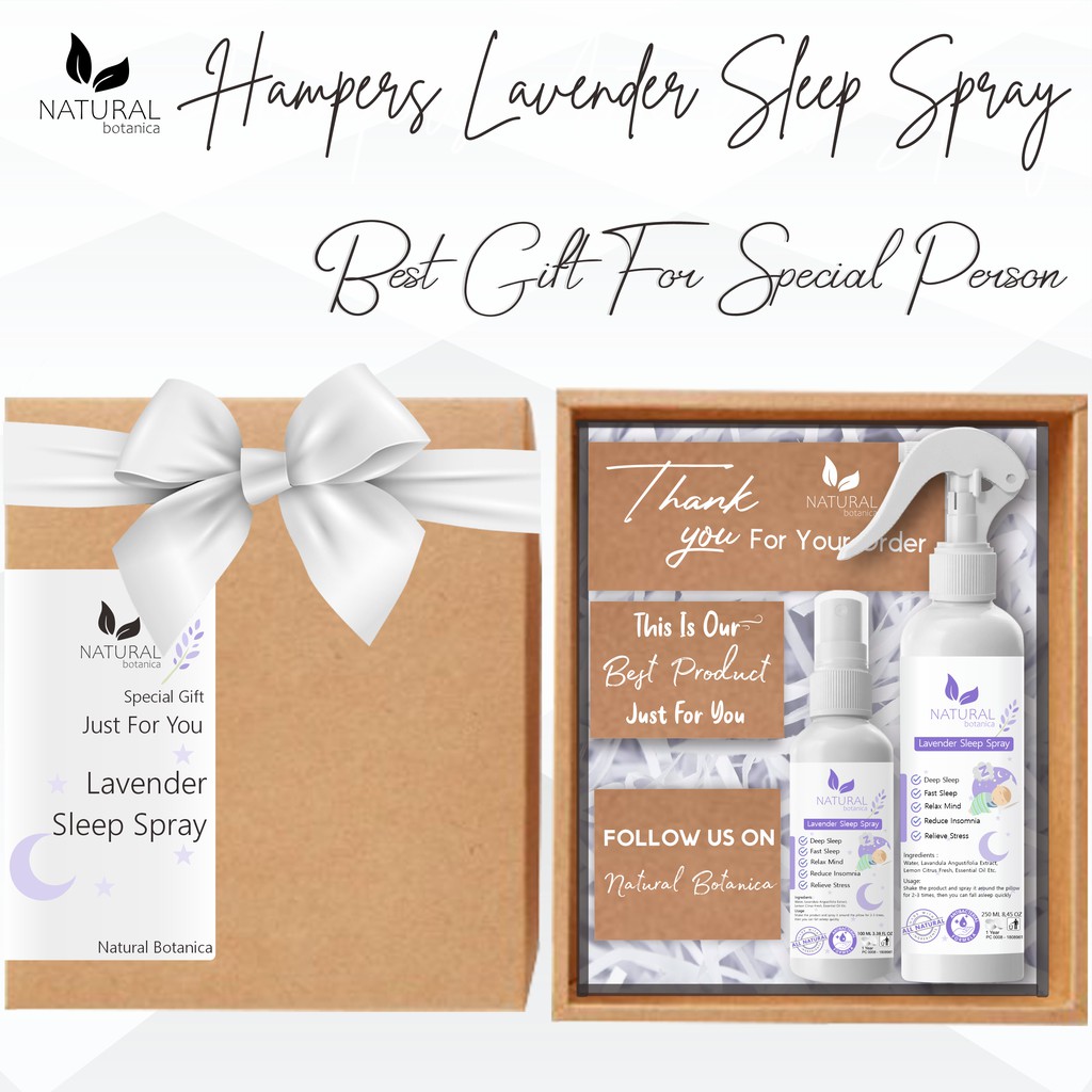 Natural Botanica Lavender Sleep Spray Parcel Hadiah Gift Hampers Pernikahan, Kado Ulang Tahun, Birthday Gift , Hamper Wisuda  Spesial Parcel Kado Lebaran / Hampers Idul Fitri