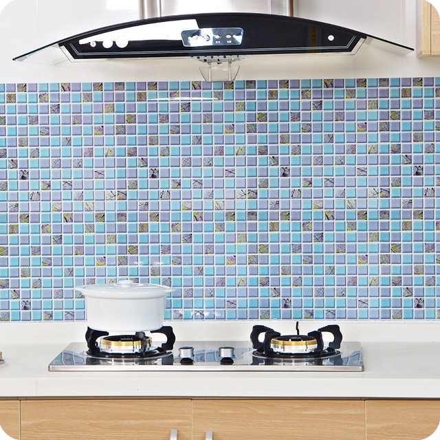 METH SD002 MOZAIC CRYSTAL PINK N BLUE STICKER DAPUR KITCHEN STICKER 60CMX5M WATERPROOF OILPROOF TAHA