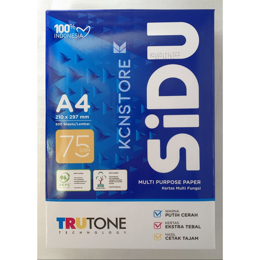 

Kertas Sinar Dunia SiDu A4 75 GSM 210 x 297 mm