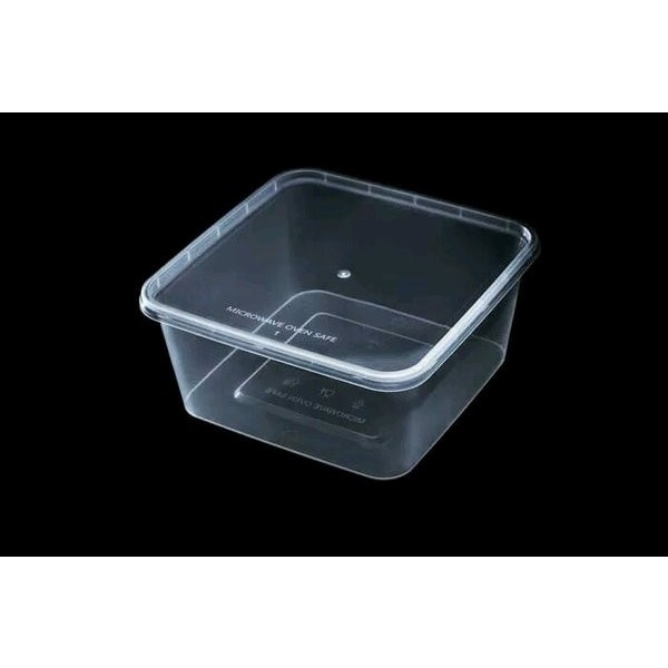 Kotak Makan Plastik 1500 ml SQ 1 DUS Tinwall Square 150 PCS