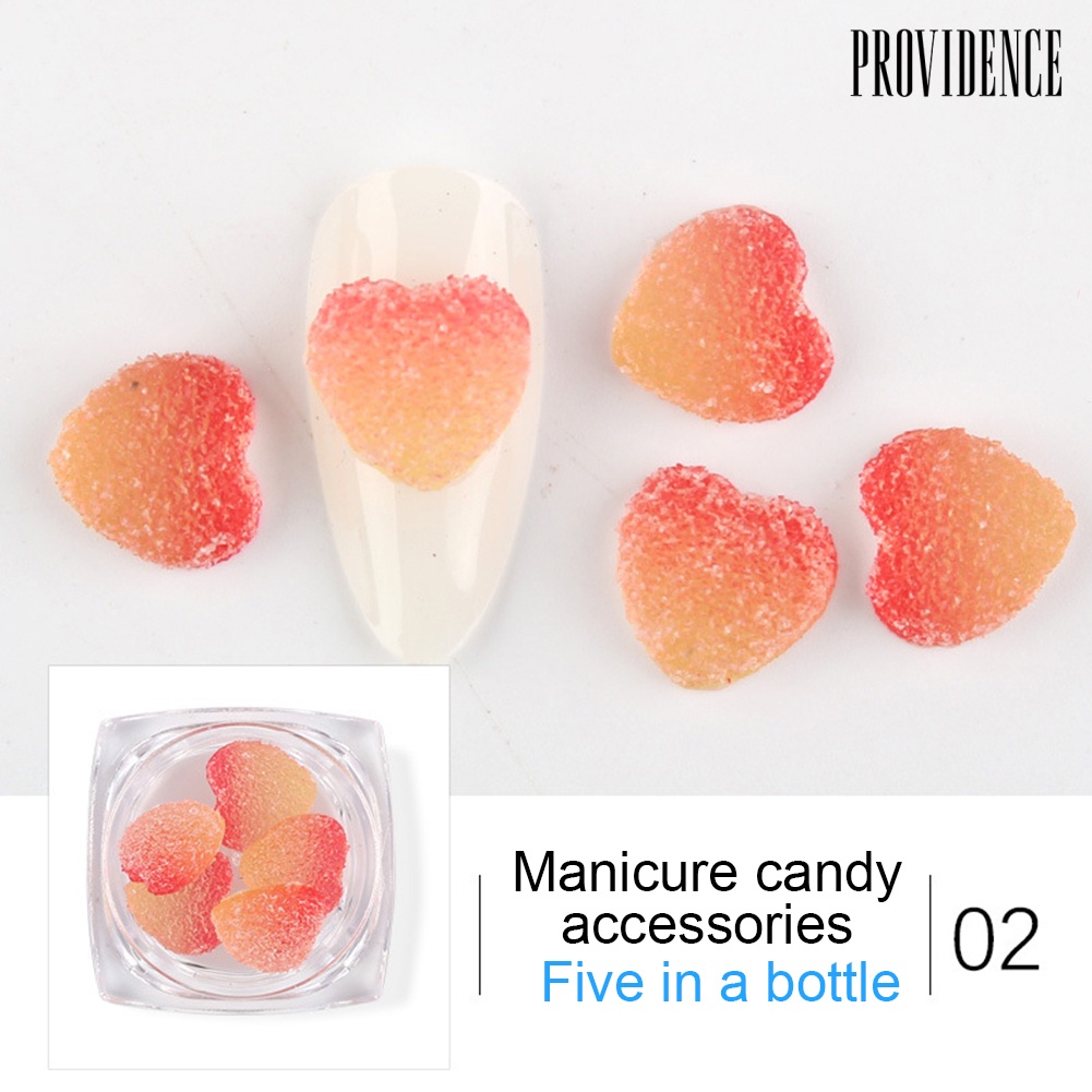 Providence 2 Boxs Mixed Color Fudge Shape Peach Heart DIY Nail Art Decorations Accessories