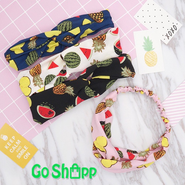 Bando Wanita Motif Buah - Bando Bandana Simpul Ala Korea - Headband - Bando Bandana Import [B03]