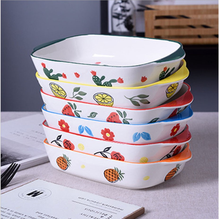 Nordic Ceramic Food Plate / Piring Keramik Porcelain Baking Steak Salad Snack Buah Makanan Ringan