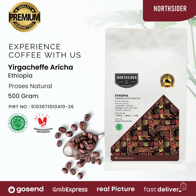 

BIJI KOPI ARABIKA ETHIOPIA YIRGACHEFFE ARICHA NATURAL 500GR NORTHSIDER