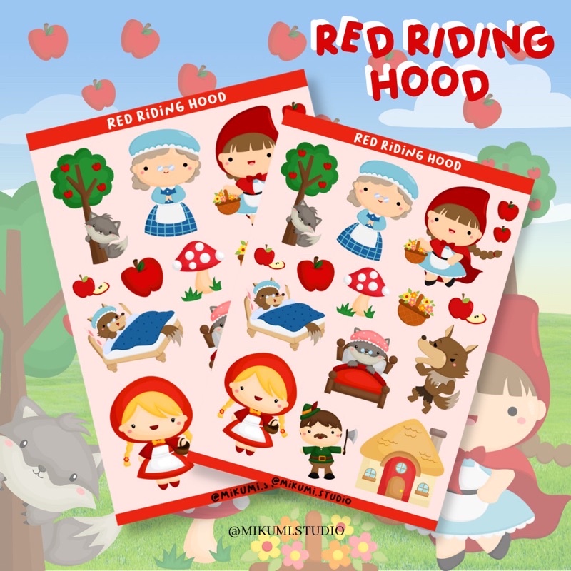 

[MIKUMI] Red Riding Hood Sticker Sheet | Doff sticker | Kiss Cut sticker | Deco sticker | Journaling Kits | Bujo Kits | Planner Sticker | Stiker Planner | Sticker Lucu | Sticker Planner | Sticker Bujo | Deco Kit | Scrapbook Sticker