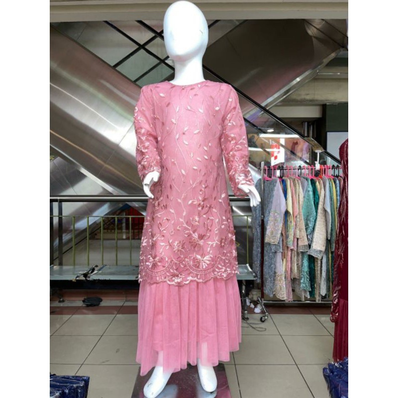 gamis tutu anak tille mutiara bordir anak /gamis pesta ank/kebaya anak/gamis remaja tangung