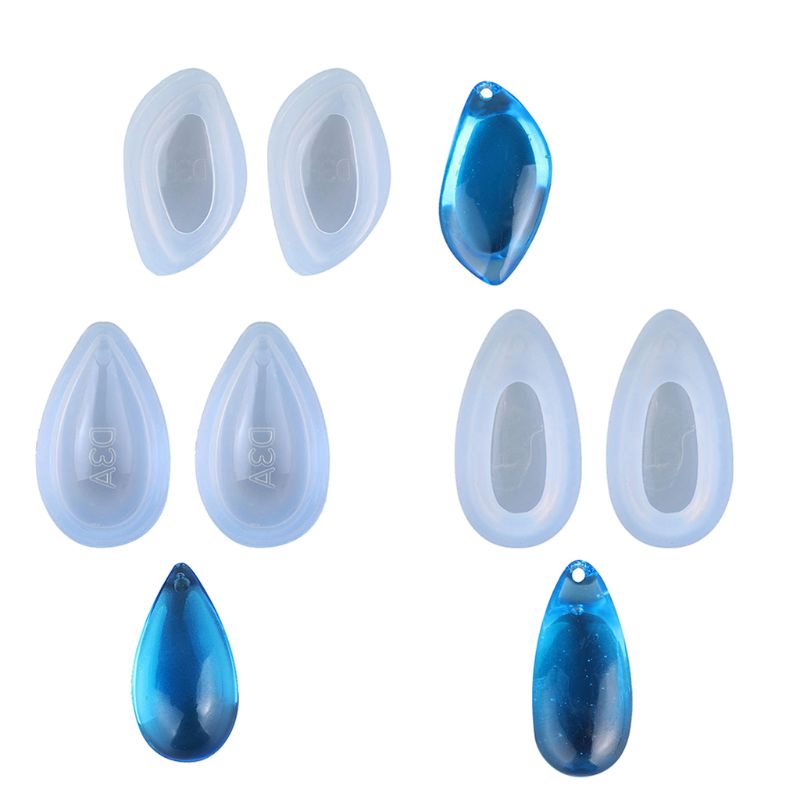 SIY  6Pcs 3 Shapes Teardrop DIY Earrings Necklace Pendant Mold Resin Casting Art Craft Epoxy Resin Jewelry Making Tools