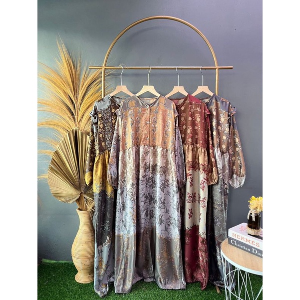 gamis dior slik premium gamis busui / gamis terbaru / gamis maxmara longdress baju wanita