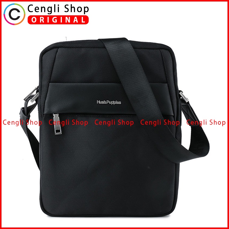 TAS SELEMPANG PRIA HUSH PUPPIES SLING BAG ORIGINAL HITAM BLACK HM122