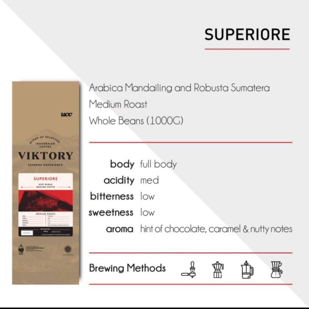 

Viktory Whole Bean Coffee - Superiore 1kg