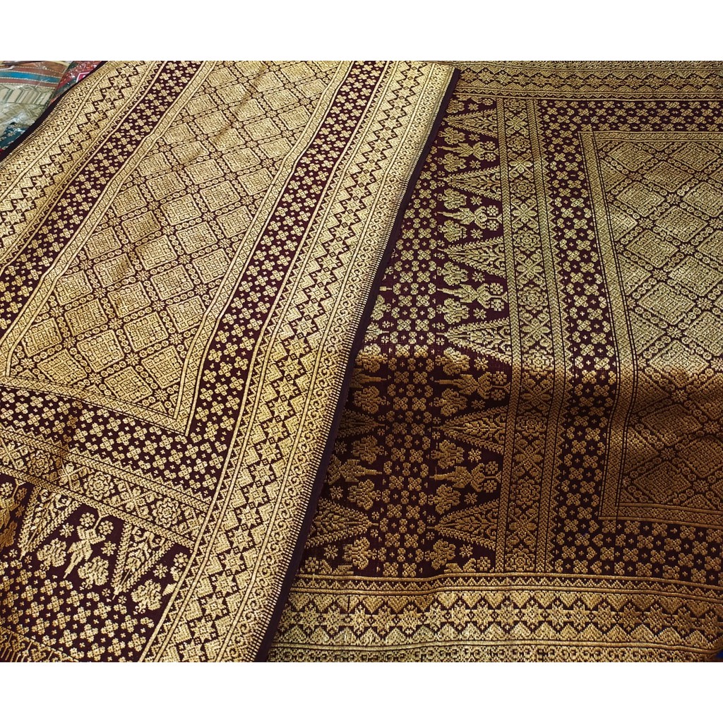 Songket Palembang Asli Tenun | Lepus Gebeng Kopi Gosong Benang Permata Berlian | Eklusif