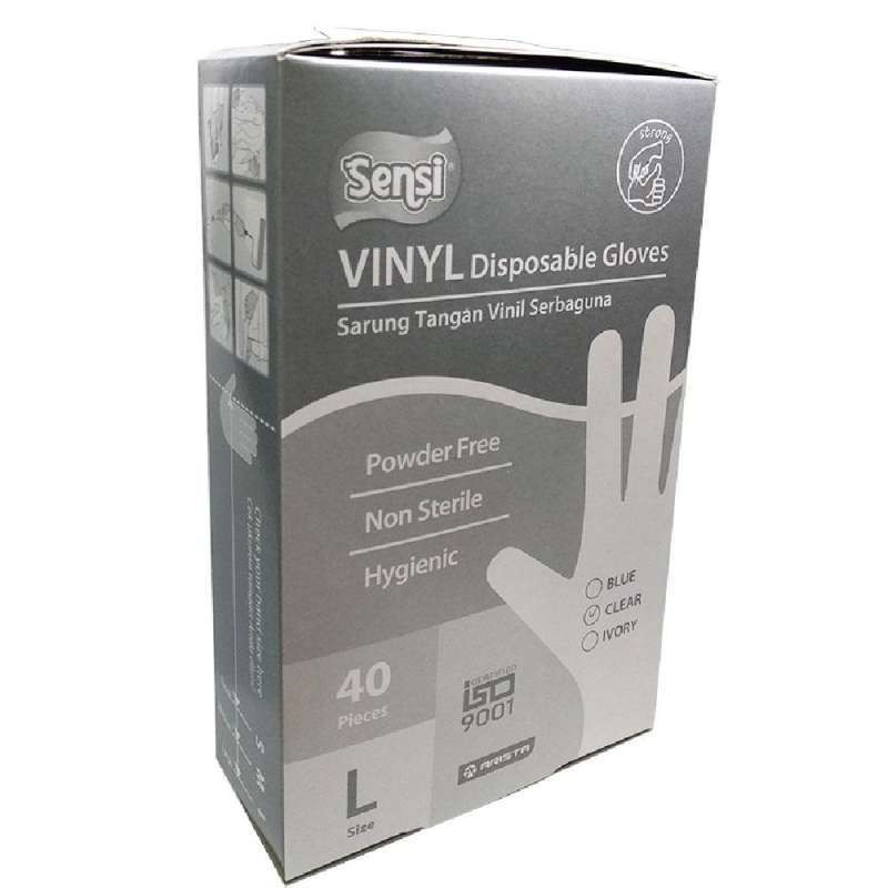 Sensi Vinyl Disposable Gloves isi 40pcs/Sarung Tangan Vinil Serbaguna