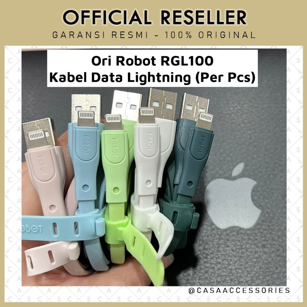 Robot RGL100 Lightning Kabel Data Colorful (Per Pcs)