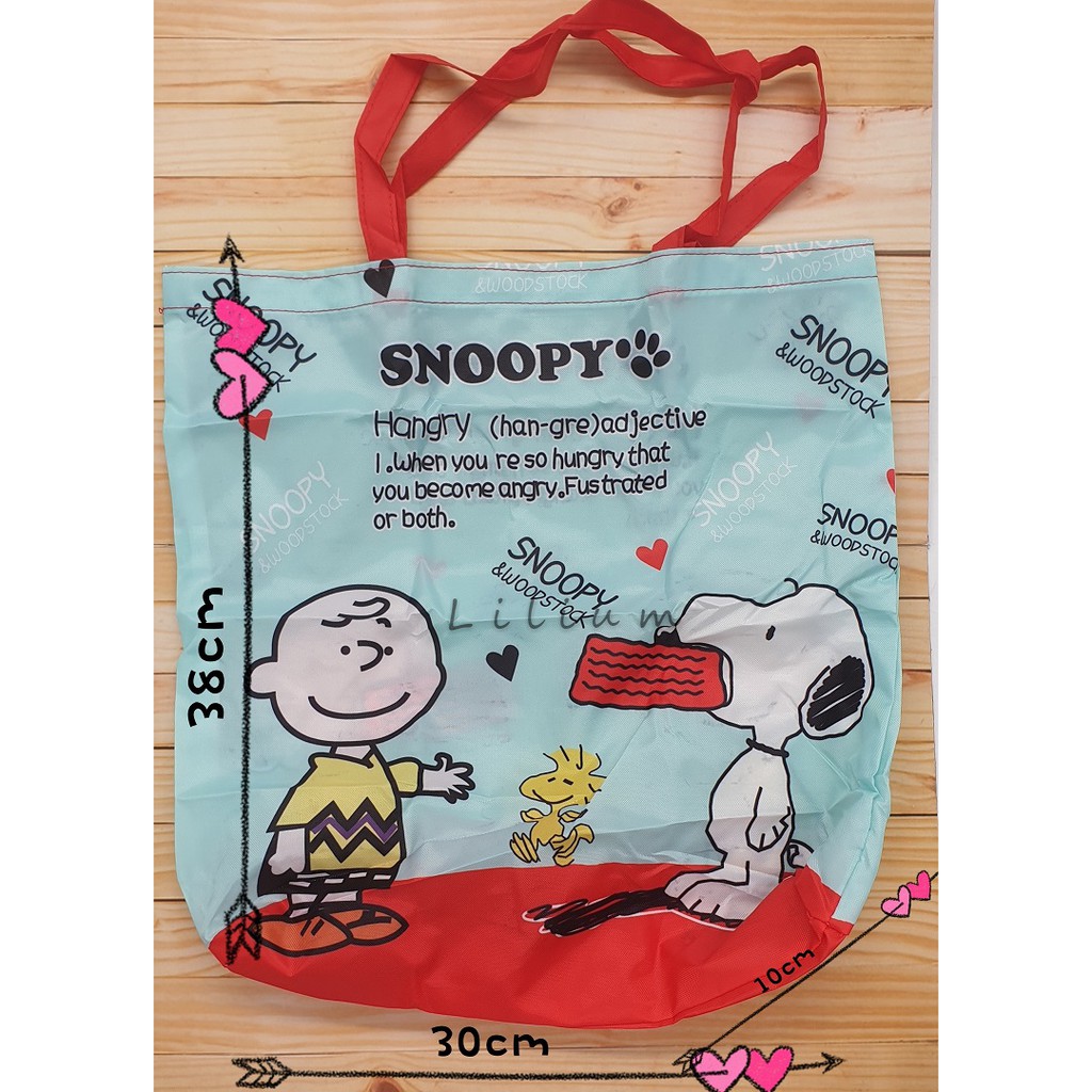 Tas Lipat Serbaguna TL005 Shopping Bag Tote Bag Belanja Sanrio Snoopy