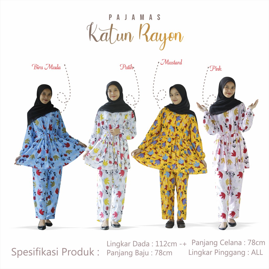 COD Pajamas Katun Rayon  Pajamas Rayon  Premium Piyama  Rayon  
