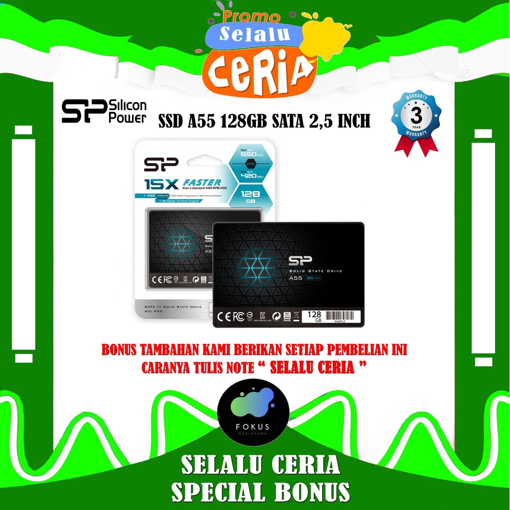 SSD Silicon Power ACE A55 128GB SATA III 2.5&quot; TLC 3D NAND flash