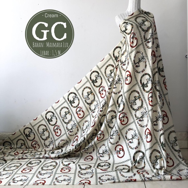 GC KAIN METERAN KAIN MOTIF GUCCI BAHAN MAXMARA LUX