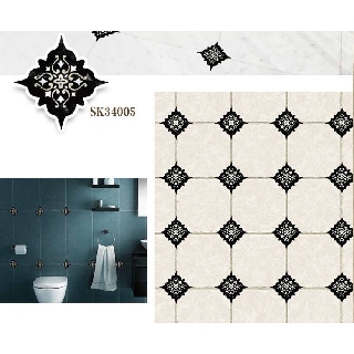 METH SK34005 BLACK N WAJIK  WALL STICKER 45x60 ATAU 15 PCS 